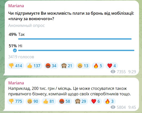 Депутат Рады Безуглая провела опрос относительно возможности оплаты за бронь от мобилизации