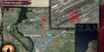ВС РФ ударили «Геранями» по военному поезду ВСУ в Запорожье ВС РФ ударили «Геранями» по военному поезду ВСУ в Запорожье