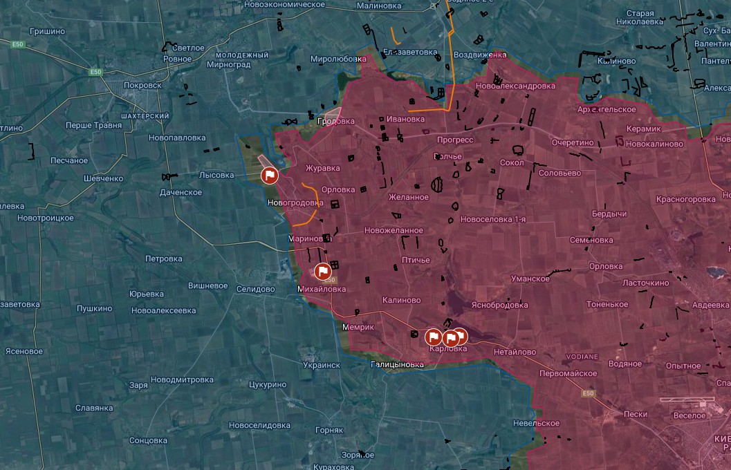 Войска РФ пробили выход на Украинск, карта боевых действий