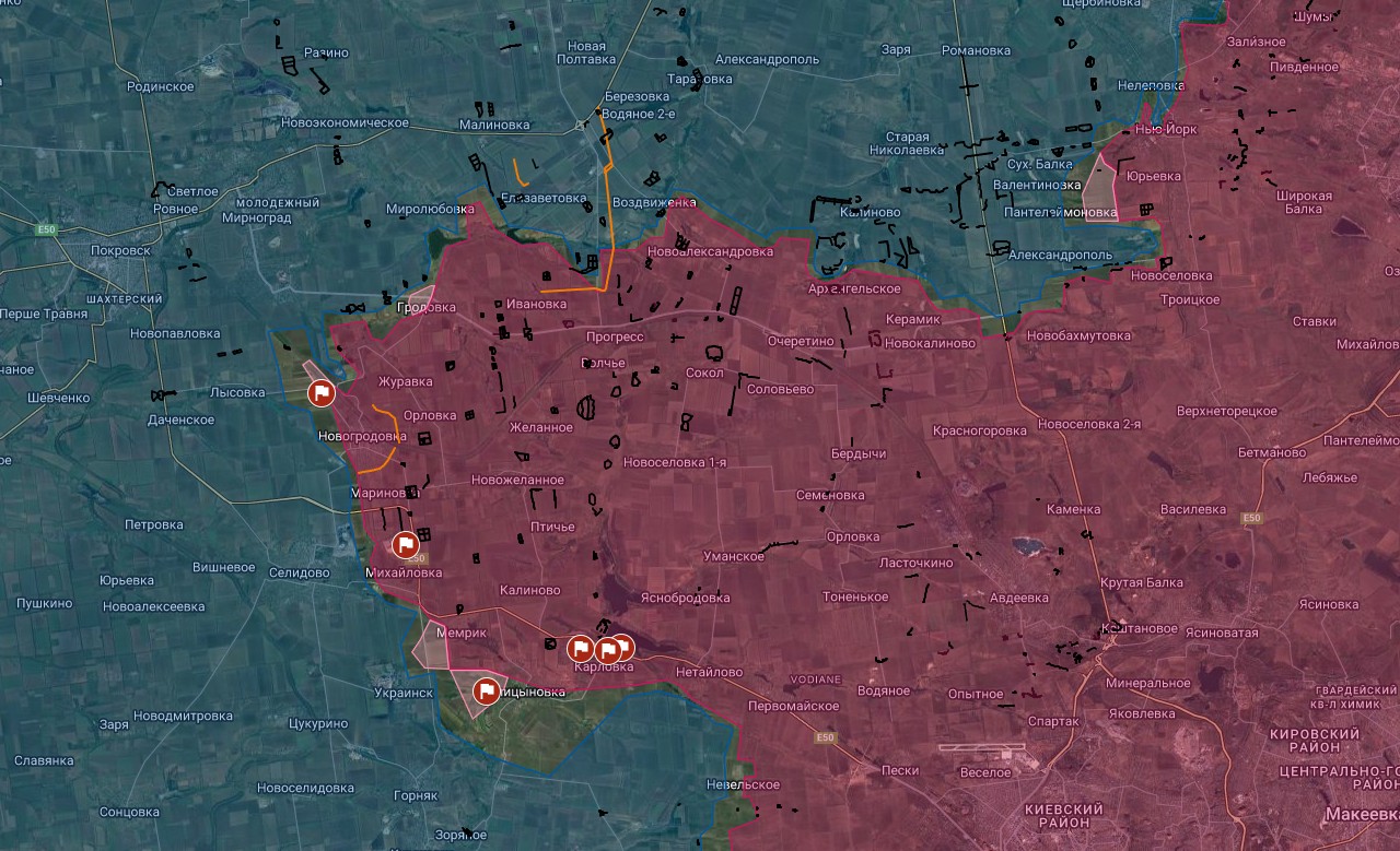 ВС РФ готовят окружение для ВСУ в Покровском районе, карта боевых действий