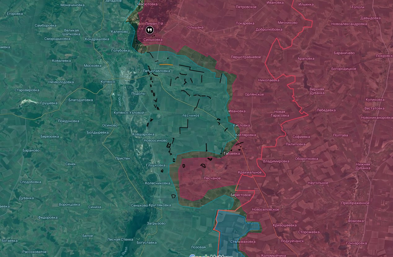 Российские войска перерезали дорогу Селидово-Украинск, карта боевых действий