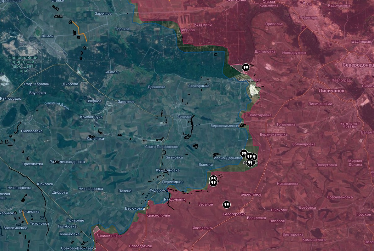 Российские силы заняли северную окраину Горняка, карта боевых действий