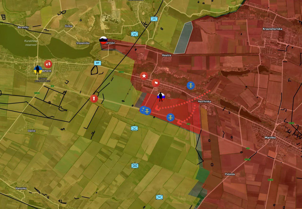 ВС РФ уже у ворот в Курахово, карта боевых действий