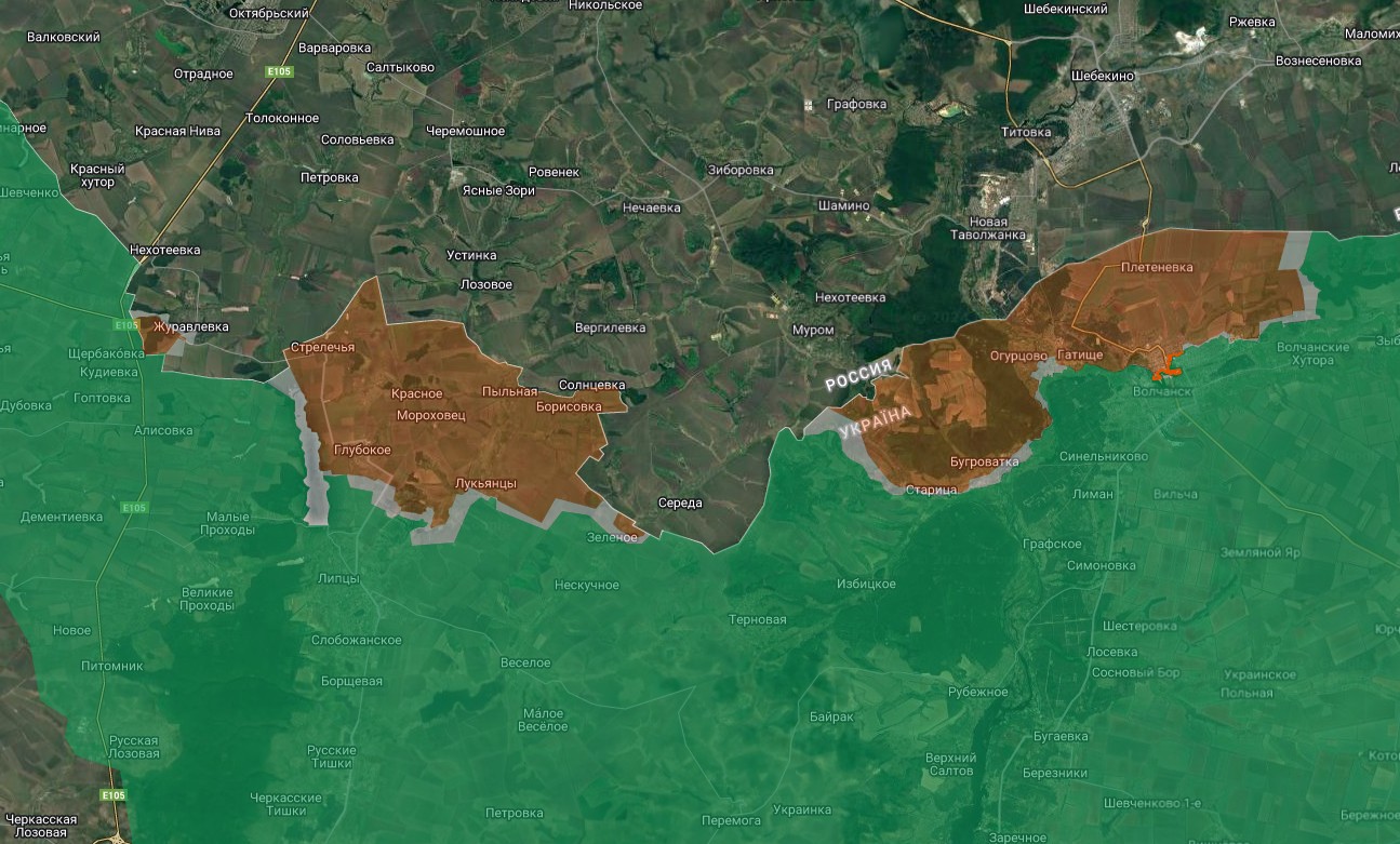 ВС РФ начали бои за Терны на краснолиманском направлении, карта боевых действий