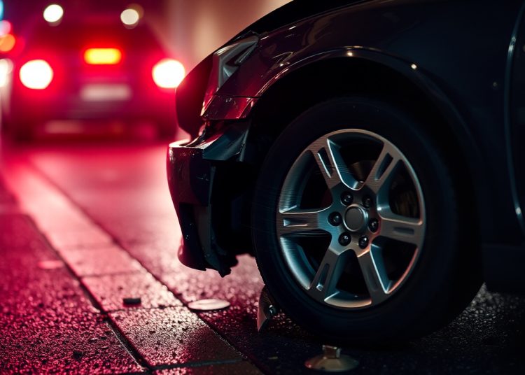 В Луганске автомобиль наехал на сотрудников дорожной службы