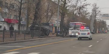 ДТП с перевёртышем произошло в Киевском районе Донецка