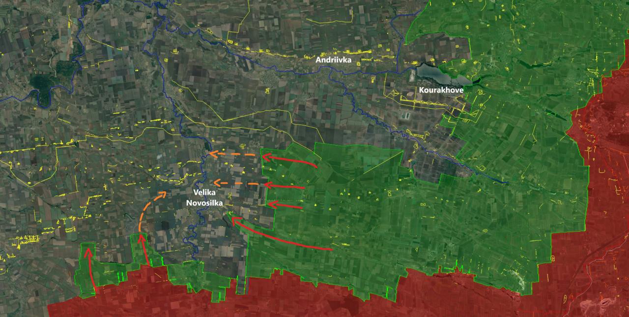 ВСУ бегут с позиций на восточной окраине Великой Новоселки, карта боевых действий