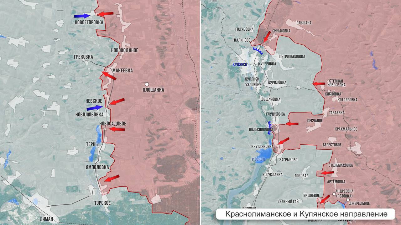 ВС России взяли Старые Терны под Курахово, карта боевых действий