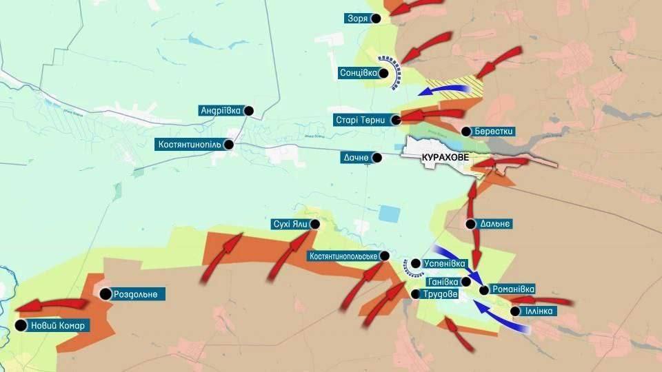 ВСУ под Курахово должны сдаться в плен или будут уничтожены, карта боевых действий