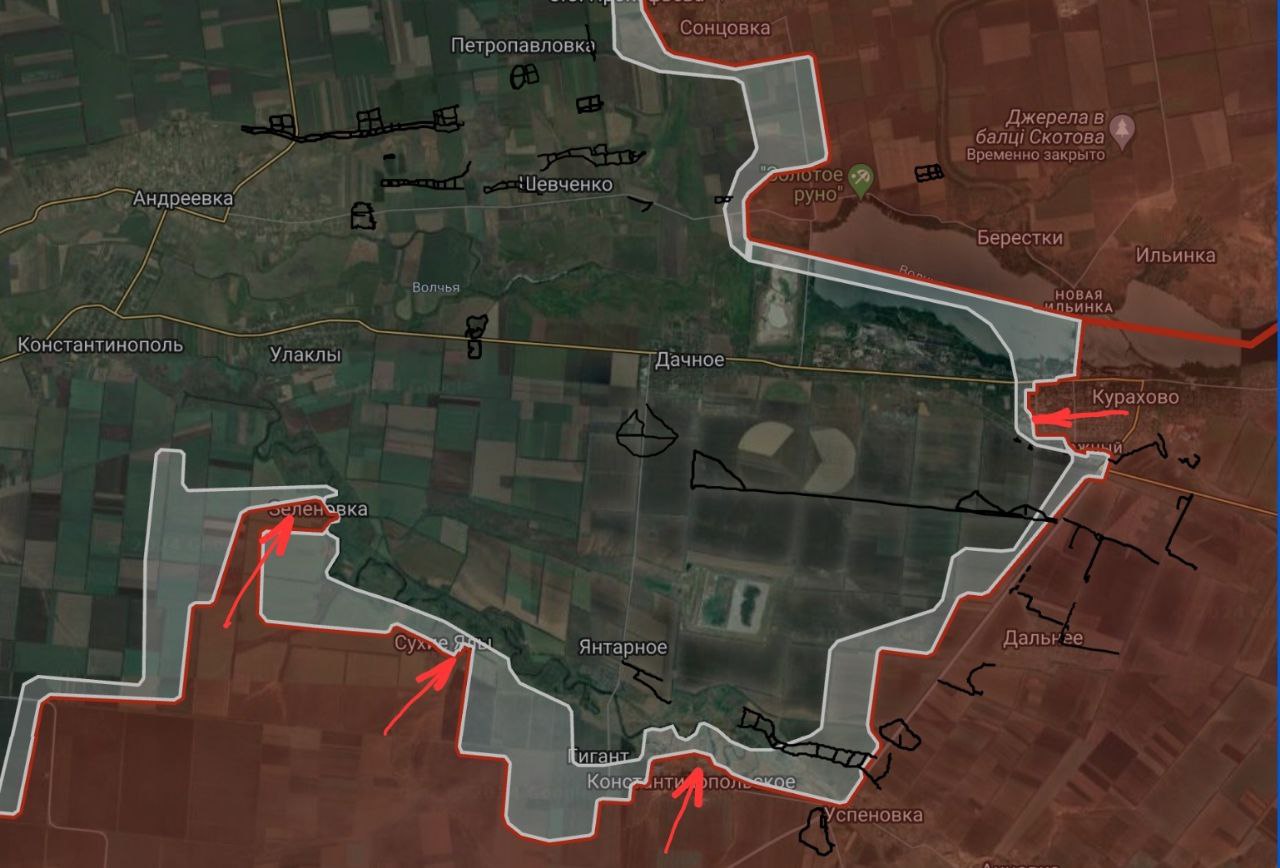 Армия России завершает разгром врага в Курахово, карта боевых действий