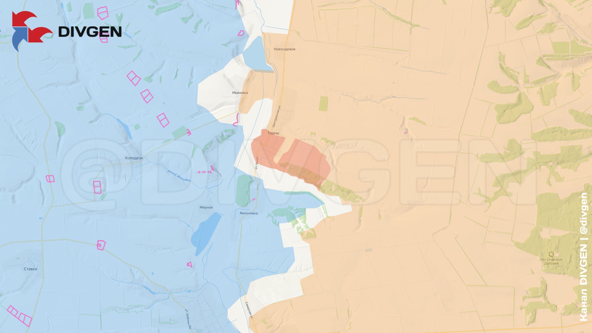 Российская армия освободила Терны, карта боевых действий