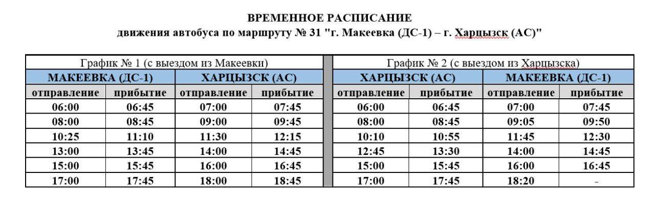 Обслуживание маршрута "Макеевка - Харцызск" передано новому перевозчику