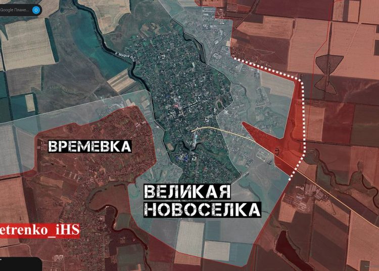 ВС РФ вклинились на 1 км в Великой Новосёлке