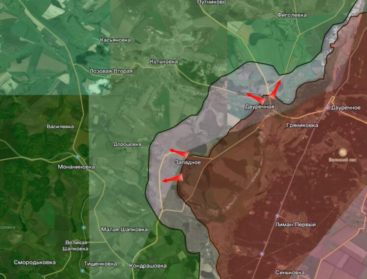 ВСУ снимают солдат с красноармейского направления и отправляют в Харьковскую область, карта боевых действий