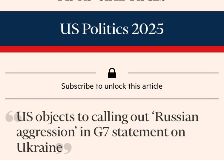 FT: США против термина «агрессор» в отношении России