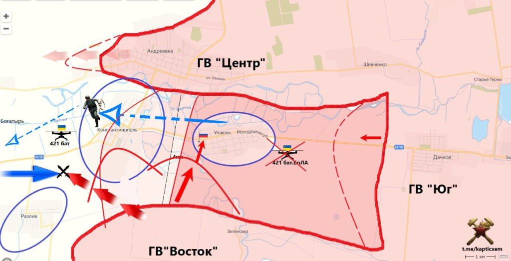 ВС РФ продвинулись у Антоновского моста в Алешках, карта боевых действий