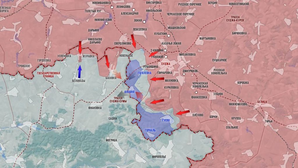 После Новенького почти освобождена Басовка в Сумской области, карта боевых действий