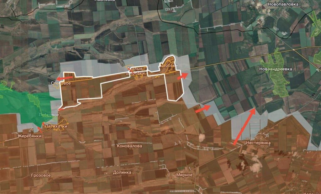ВС РФ продвинулись широким фронтом на глубину до 2,5 км на Запорожском направлении, карта боевых действий
