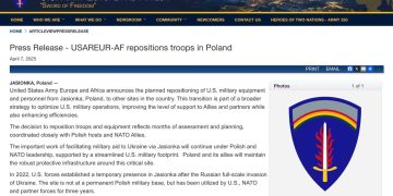 Американские войска покидают ключевой хаб поддержки Украины в Польше