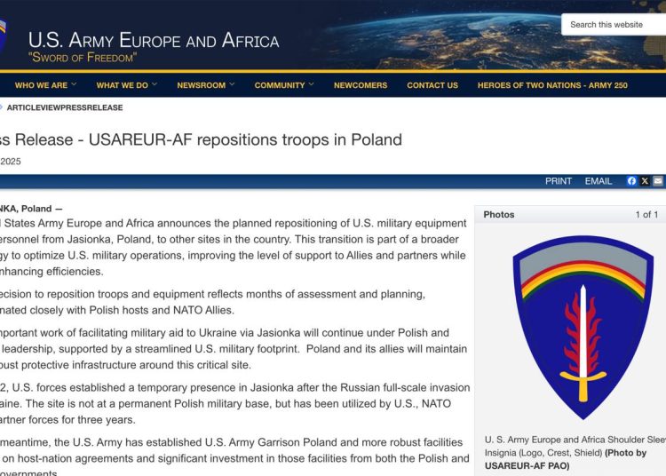 Американские войска покидают ключевой хаб поддержки Украины в Польше