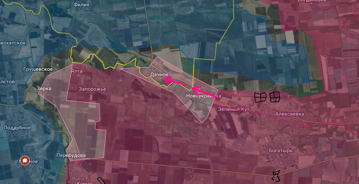 Первое село в Днепропетровской области под контролем ВС РФ: российские силы освобождают Дачное