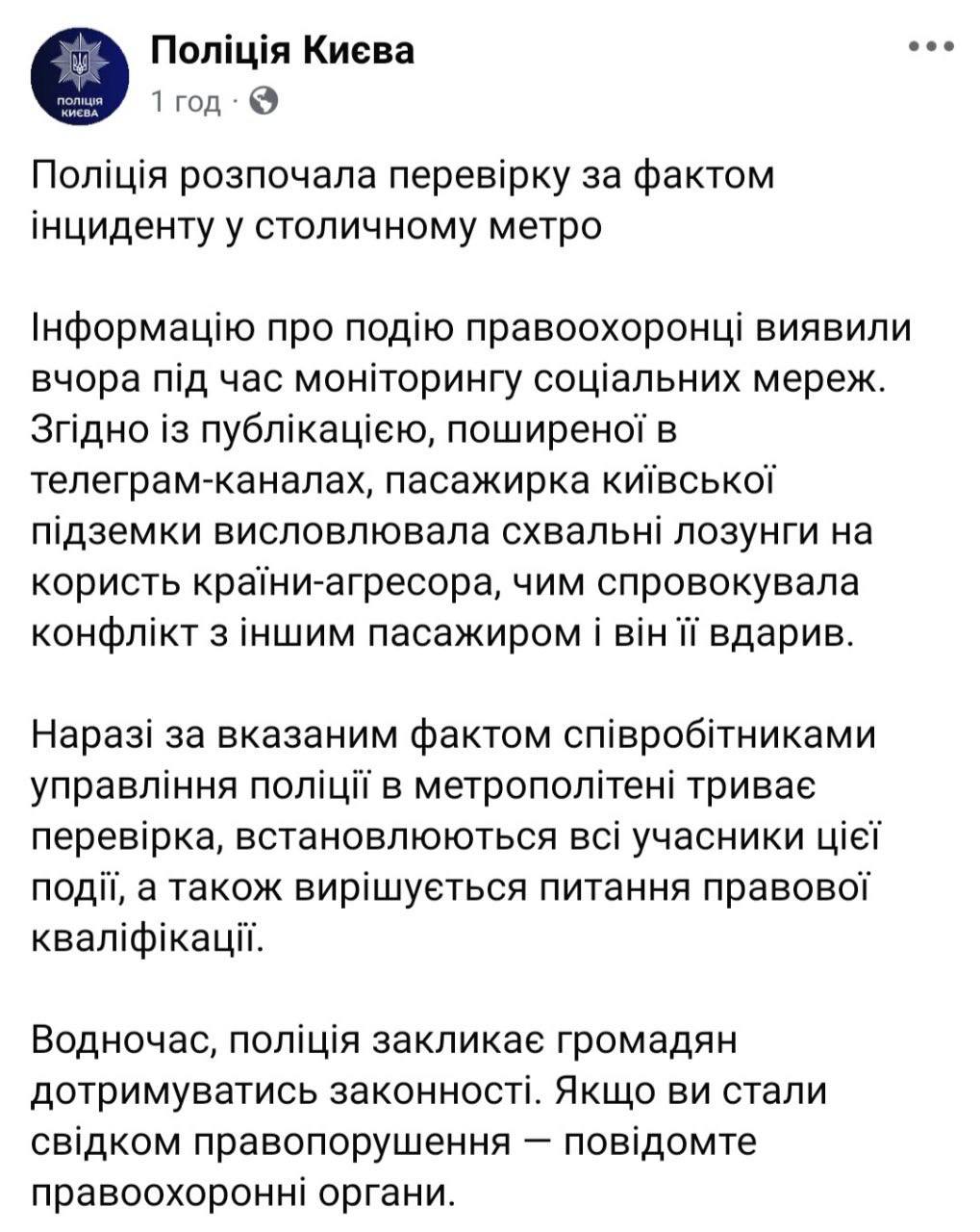Киевский беспредел: В метро избили женщину за русские слова