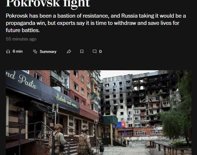 The Washington Post: Сдача Покровска — вопрос времени