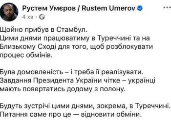 Рустем Умеров прибыл в Стамбул для переговоров по новым обменам пленными