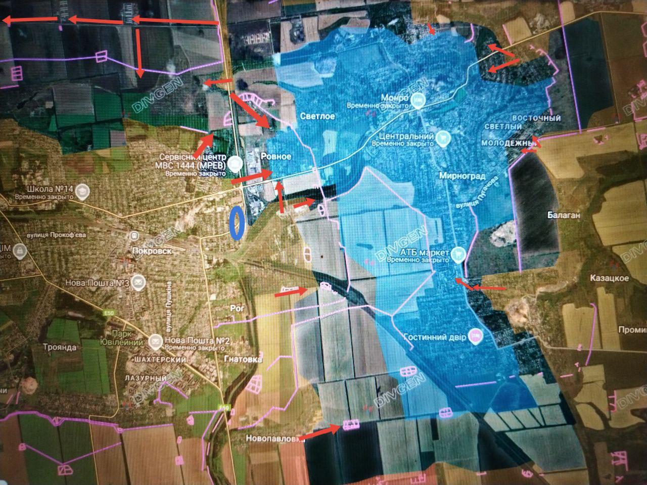 Российский флаг над Мирноградом и зачистка Константиновки, карта СВО на 14 ноября
