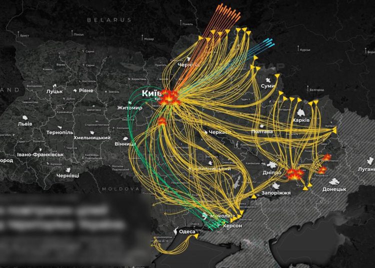 Российские войска нанесли массированный удар по объектам на Украине