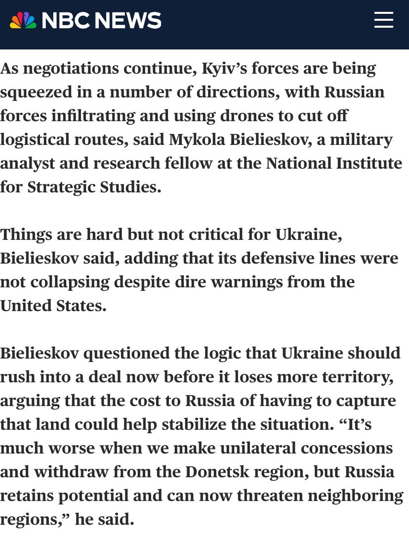 NBC News: Один солдат ВСУ против капитуляции, пока остальные бегут