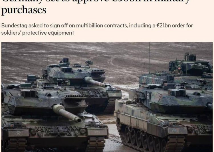 Financial Times: Германия втягивается в гонку вооружений, закупая технику на €52 млрд