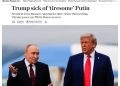 The Telegraph: Путин препятствие на пути к миру, считает Трамп