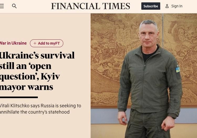Ледяной тупик Киева, Кличко занервничал, — Financial Times