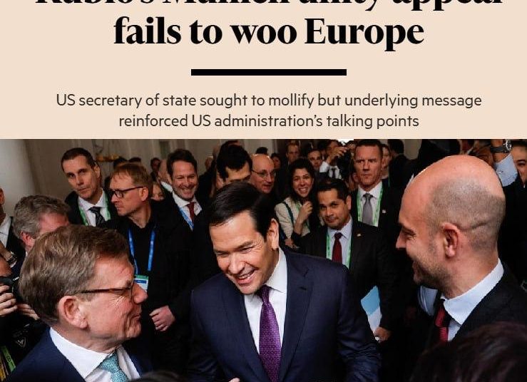 FT: Слова Рубио заставили напрячься всю Европу