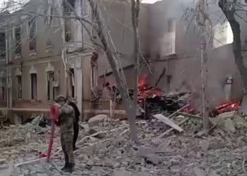 Кадры последствий: ВС РФ уничтожили штаб сухопутных войск в Киеве