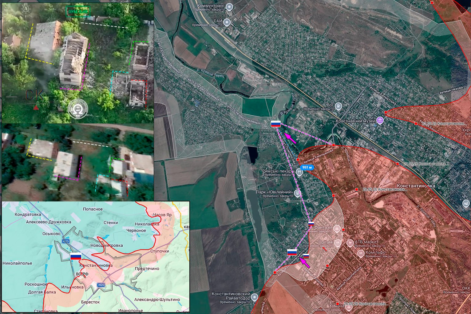 Бои в Константиновке, продвижение российских войск