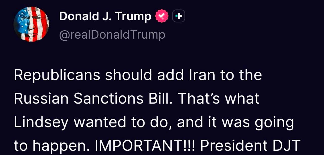 Трамп потребовал включить Иран в законопроект о санкциях против России