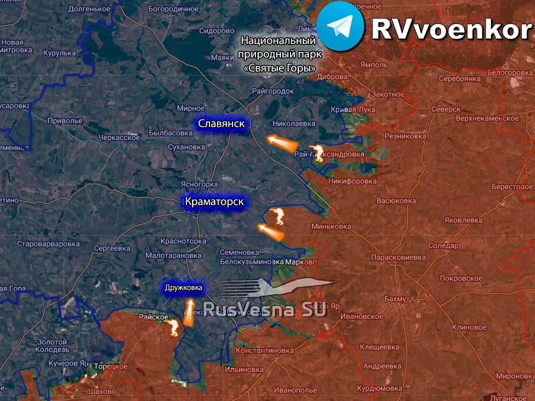 ВС РФ вошли в Доброполье, потеря Славянска для Украины неизбежна, освобождение Рыбальского. Карта СВО на 16 августа