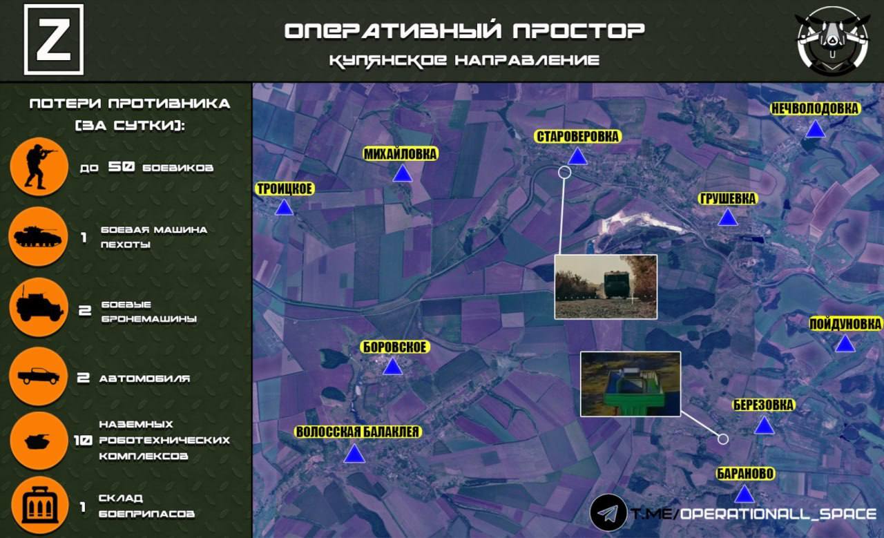Карта на Купянском направлении